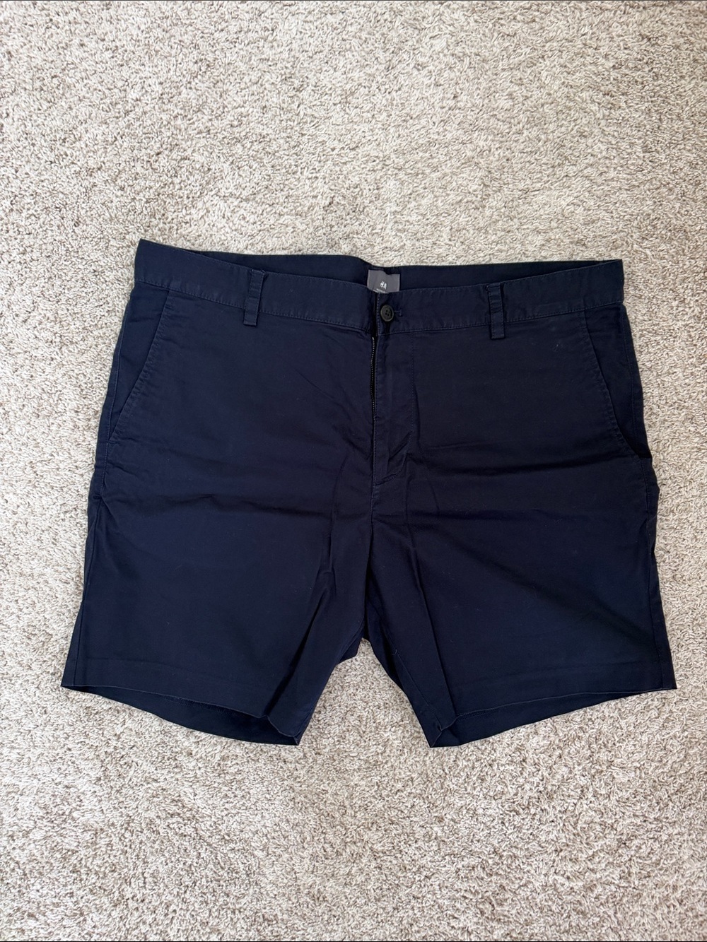 H&M Men's Dark Navy Flat Front Shorts